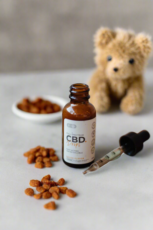 Bacon Flavored Water-Soluble CBD Drops for Pets (300mg) - 30mL